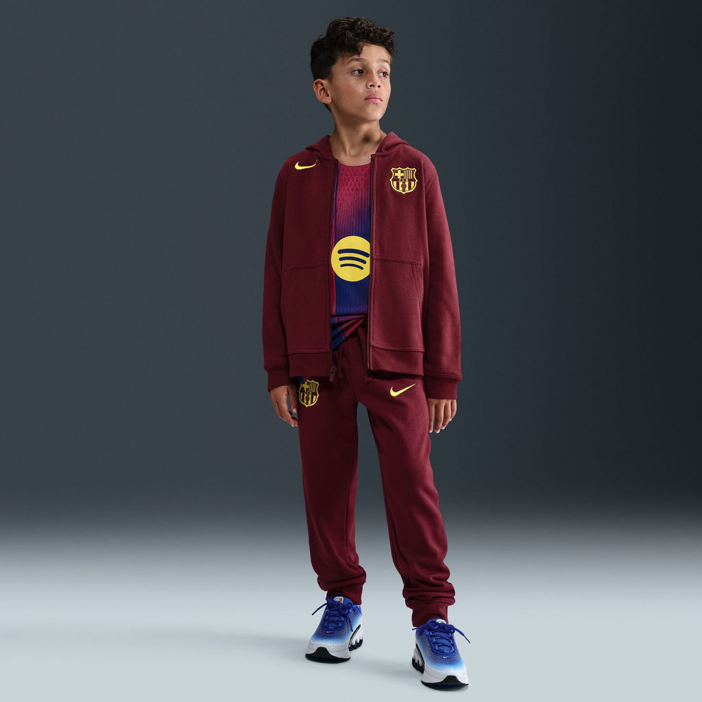 Nike FC Barcelona Club Fourth Big Kids' (Boys') Soccer Full-Zip Hoodie product image 1, provided for visual reference and