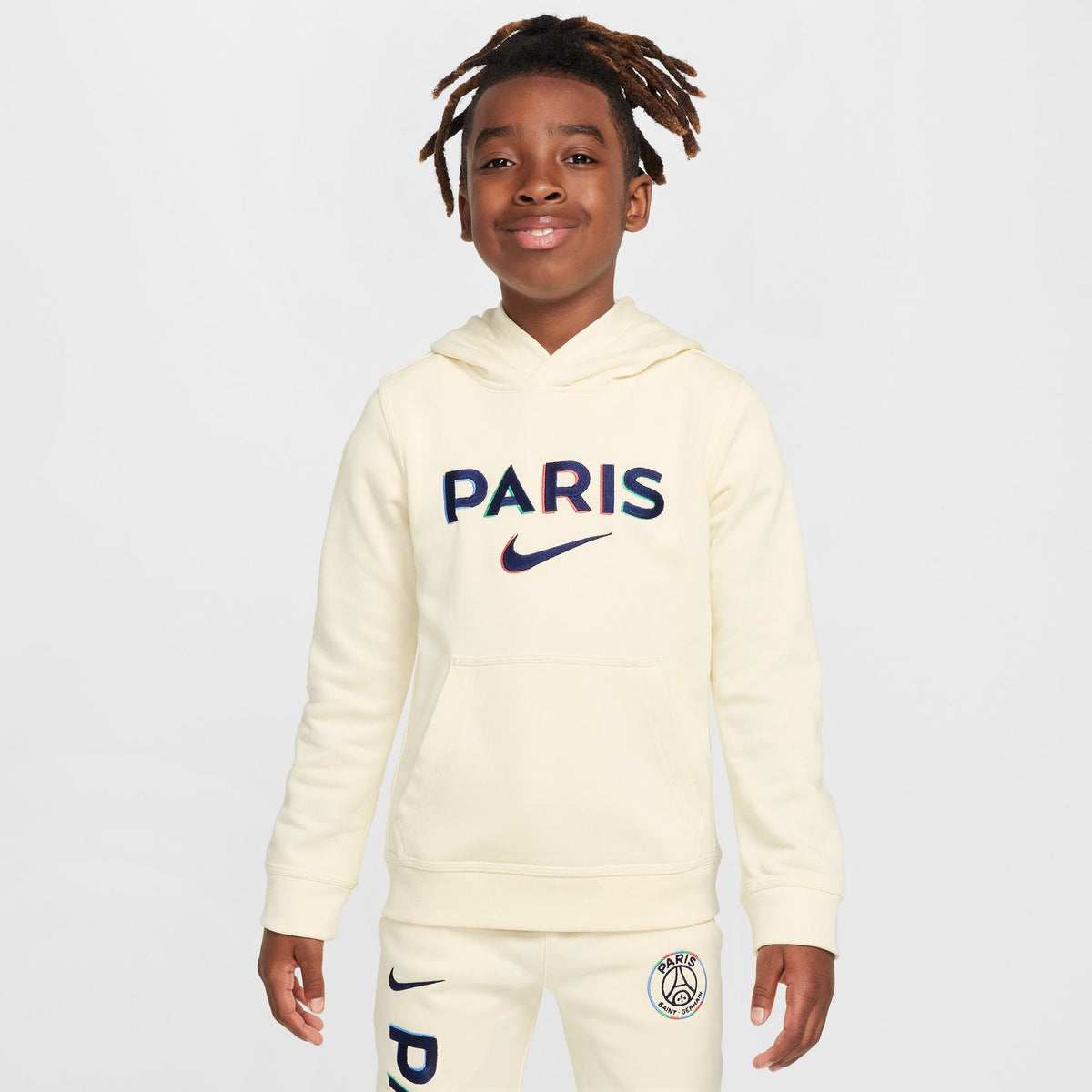 Nike Paris Saint-Germain Club Big Kids' (Boys') Soccer Pullover Hoodie product image 1, provided for visual reference and