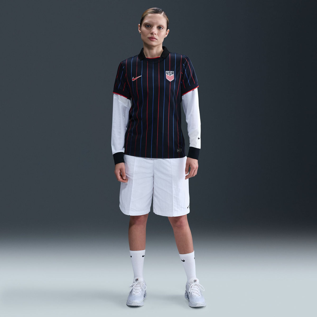Nike USMNT 2025 Stadium Away (Men Team) Women Dri-FIT Soccer Replica Jersey product image 1, provided for visual reference