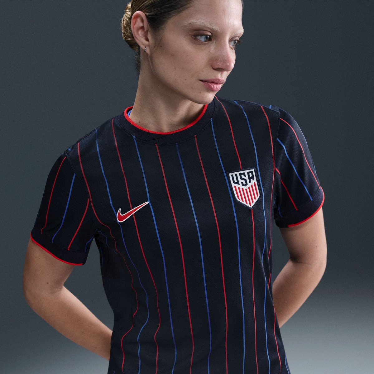 Nike USMNT 2025 Stadium Away (Men Team) Women Dri-FIT Soccer Replica Jersey product image 3, provided for visual reference