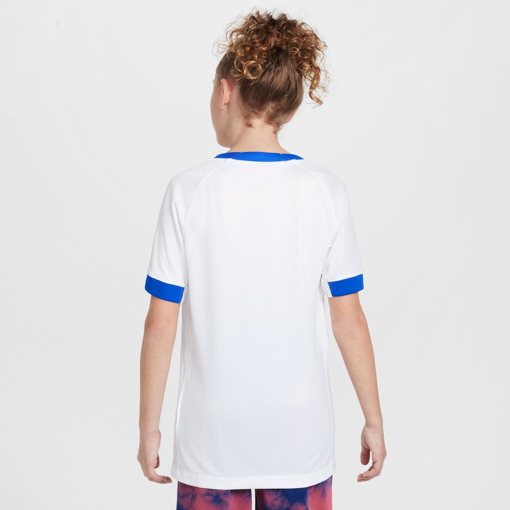 Nike England 2025 Stadium Home (Women Team) Big Kids' Dri-FIT Soccer Replica Jersey product image 2, provided for visual