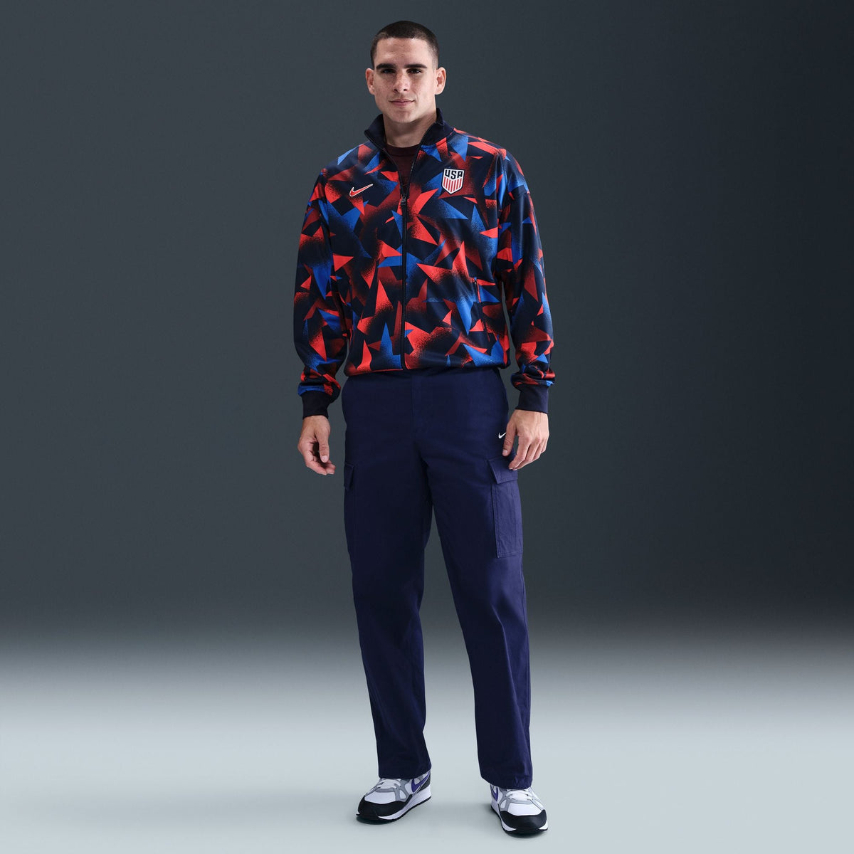 Nike USMNT Academy Pro Men Dri-FIT Soccer 2025 Anthem Jacket product image 1, provided for visual reference and product