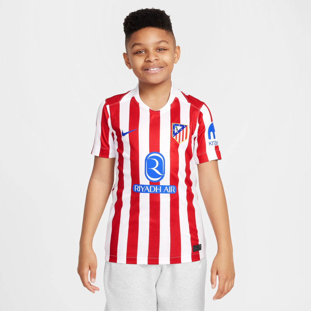 Nike Atlético Madrid 2025/26 Stadium Home Big Kids' Dri-FIT Soccer Replica Jersey product image 1, provided for visual