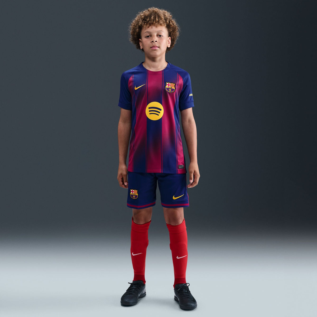 Nike FC Barcelona 2025/26 Stadium Home Big Kids' Dri-FIT Soccer Replica Jersey product image 3, provided for visual