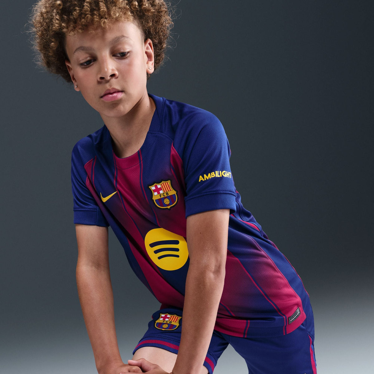 Nike FC Barcelona 2025/26 Stadium Home Big Kids' Dri-FIT Soccer Replica Jersey product image 5, provided for visual