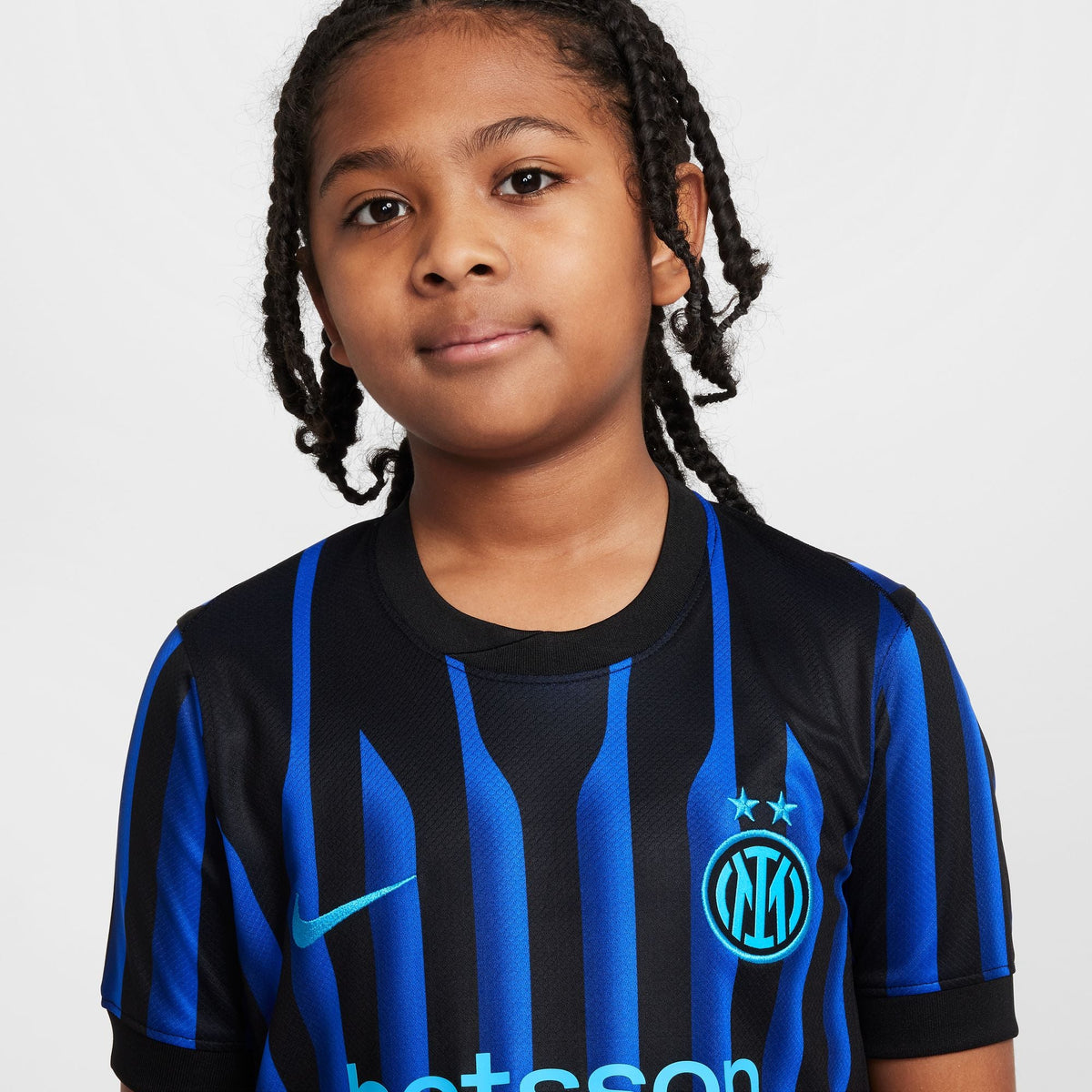 Nike Inter Milan 2025/26 Stadium Home Big Kids' Dri-FIT Soccer Replica Jersey product image 4, provided for visual reference