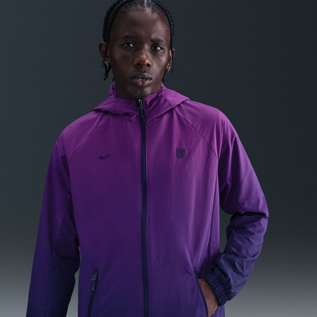 Nike FC Barcelona AWF Woven Jacket product image 1, provided for visual reference and product detail review