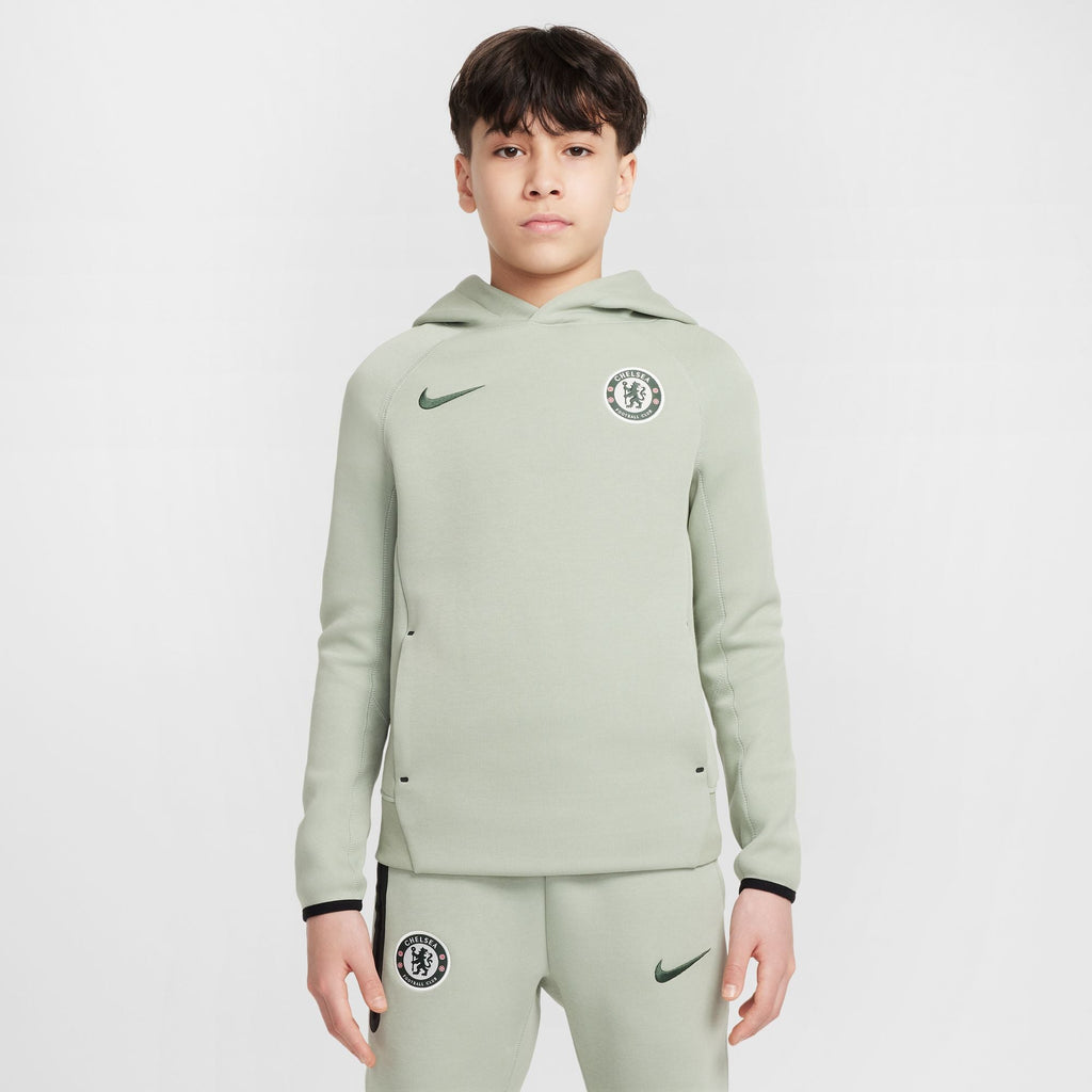 Nike Chelsea FC Tech Big Kids' (Boys') Soccer Fleece Pullover Hoodie product image 3, provided for visual reference and