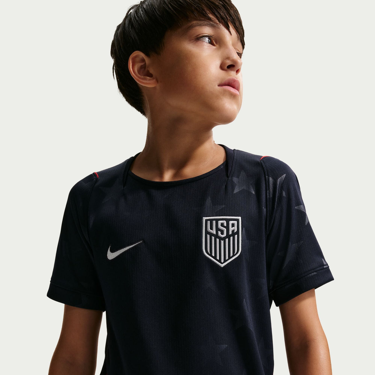 Nike USA 2026 Stadium Away Big Kids' Dri-FIT Soccer Replica Jersey product image 3, provided for visual reference and