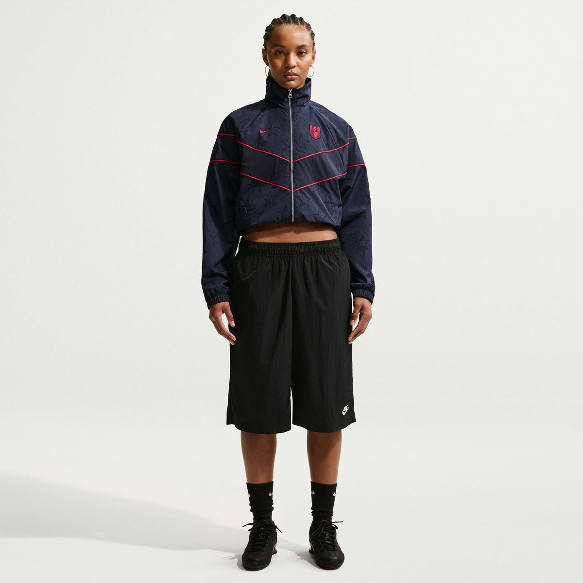 Nike USMNT Windrunner Women Nike Soccer UV Woven Jacket product image 1, provided for visual reference and product detail