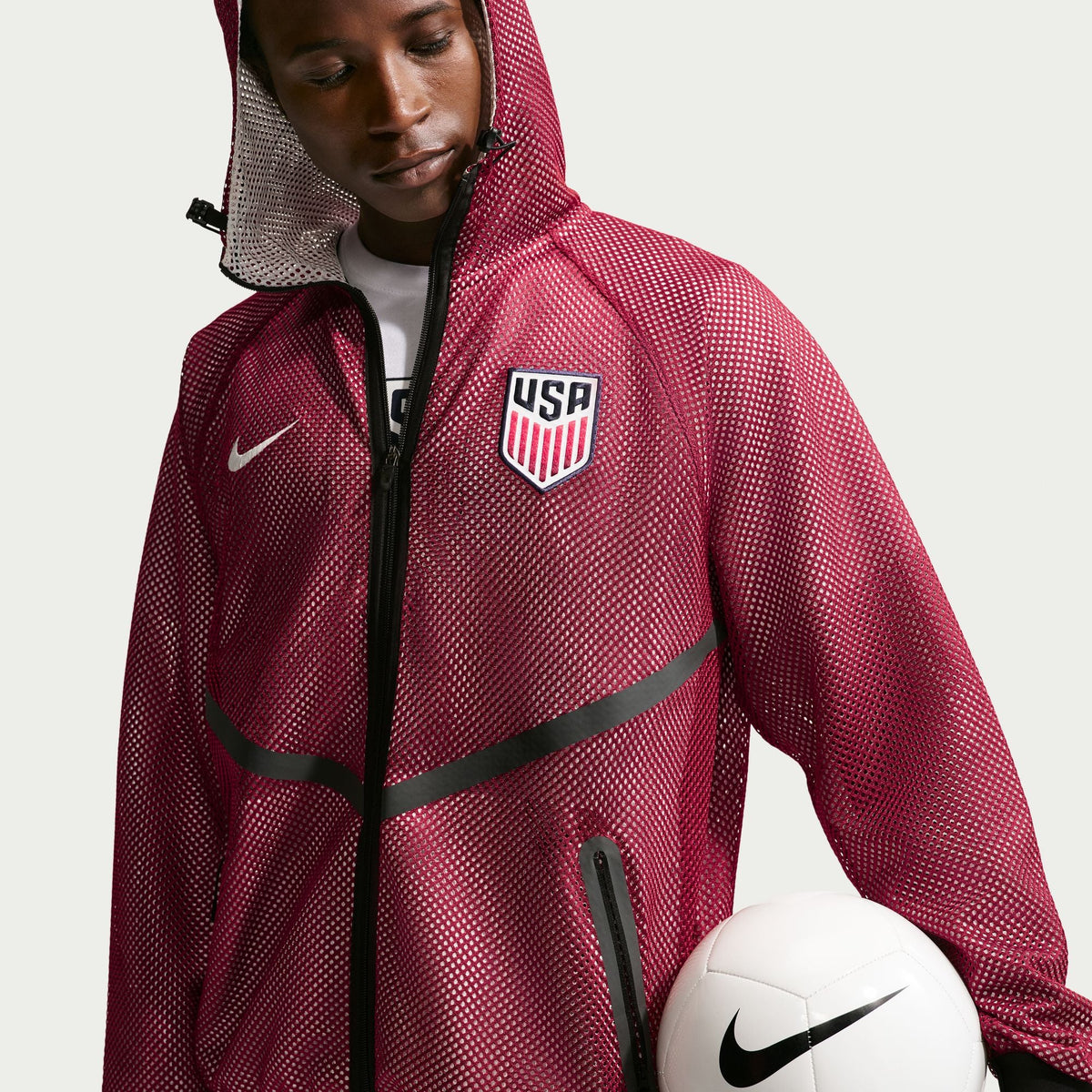 Nike USMNT Men Nike Dri-FIT Soccer Anthem Jacket product image 3, provided for visual reference and product detail review