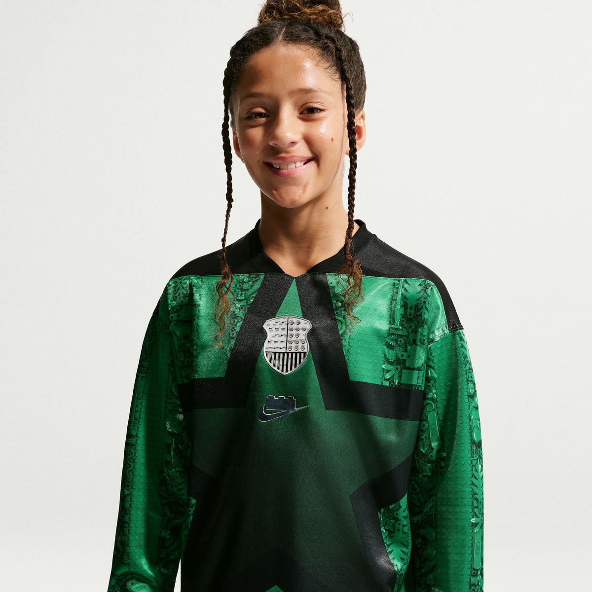 Nike x LEGO® Collection Big Kids' Soccer Goalkeeper Jersey product image 7, provided for visual reference and product detail
