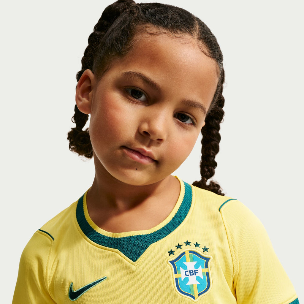 Nike Brazil 2026 Stadium Home Little Kids' Nike Soccer Replica 3-Piece Kit product image 5, provided for visual reference