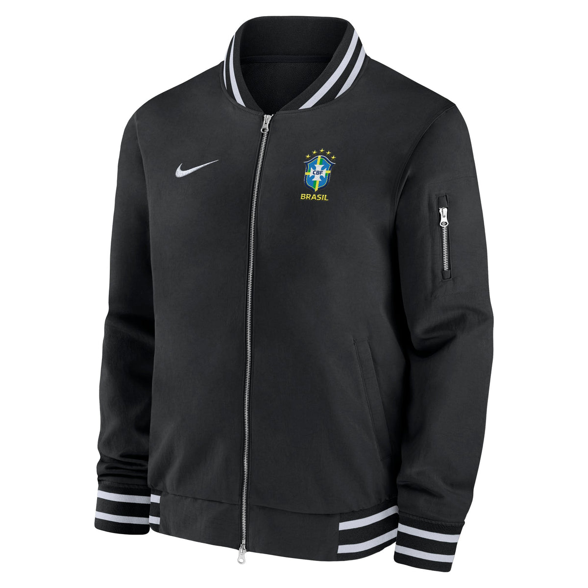 Nike Brazil Men Soccer Bomber Jacket product image 1, provided for visual reference and product detail review