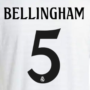 Official Bellingham #5 Real Madrid Home 2024-225 Name Set product image 1, provided for visual reference and product detail