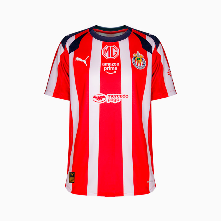 Puma Chivas 25/26 Home Replica Big Kids' Soccer Jersey product image 1, provided for visual reference and product detail