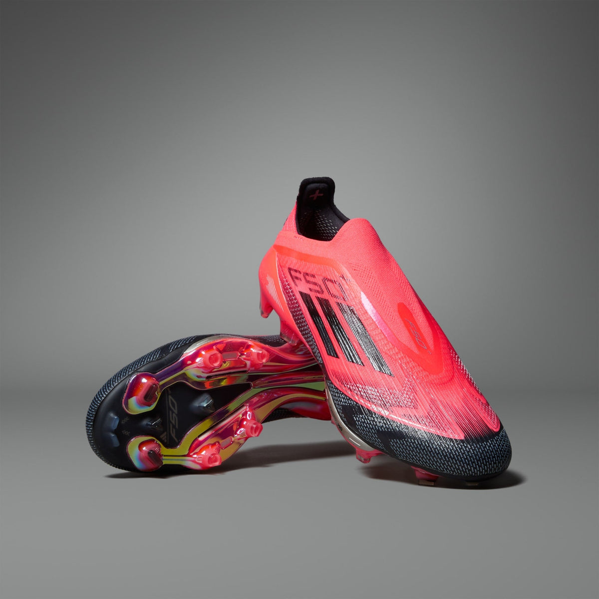adidas F50+ Firm Ground Soccer Cleats Red/Black product image 3, provided for visual reference and product detail review