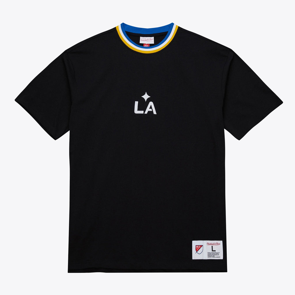 Mitchell and Ness LA Galaxy Playmaker T-Shirt product image 1, provided for visual reference and product detail review