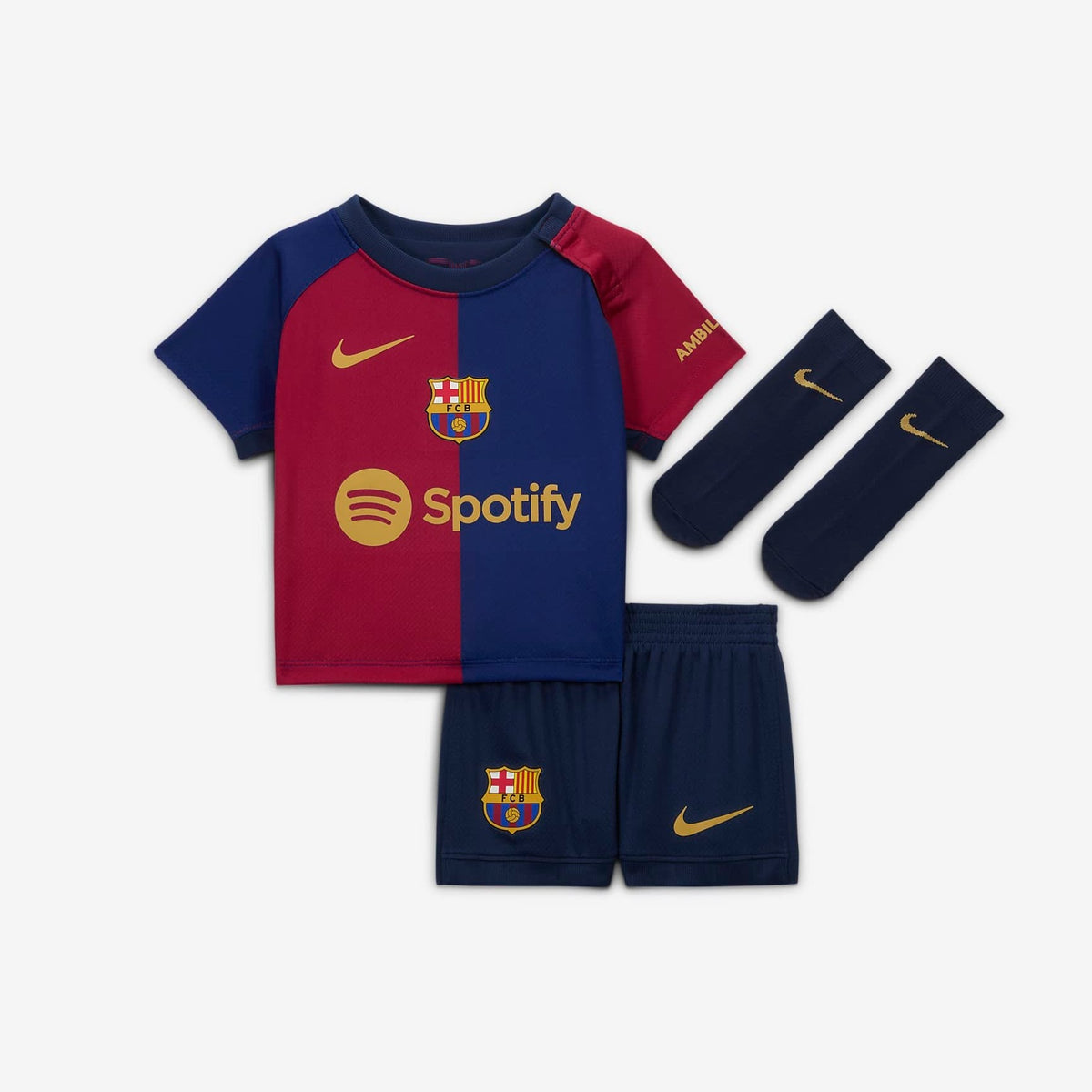 Nike FC Barcelona 2024/25 Stadium Home Baby/Toddler Soccer Replica 3-Piece Kit product image 1, provided for visual