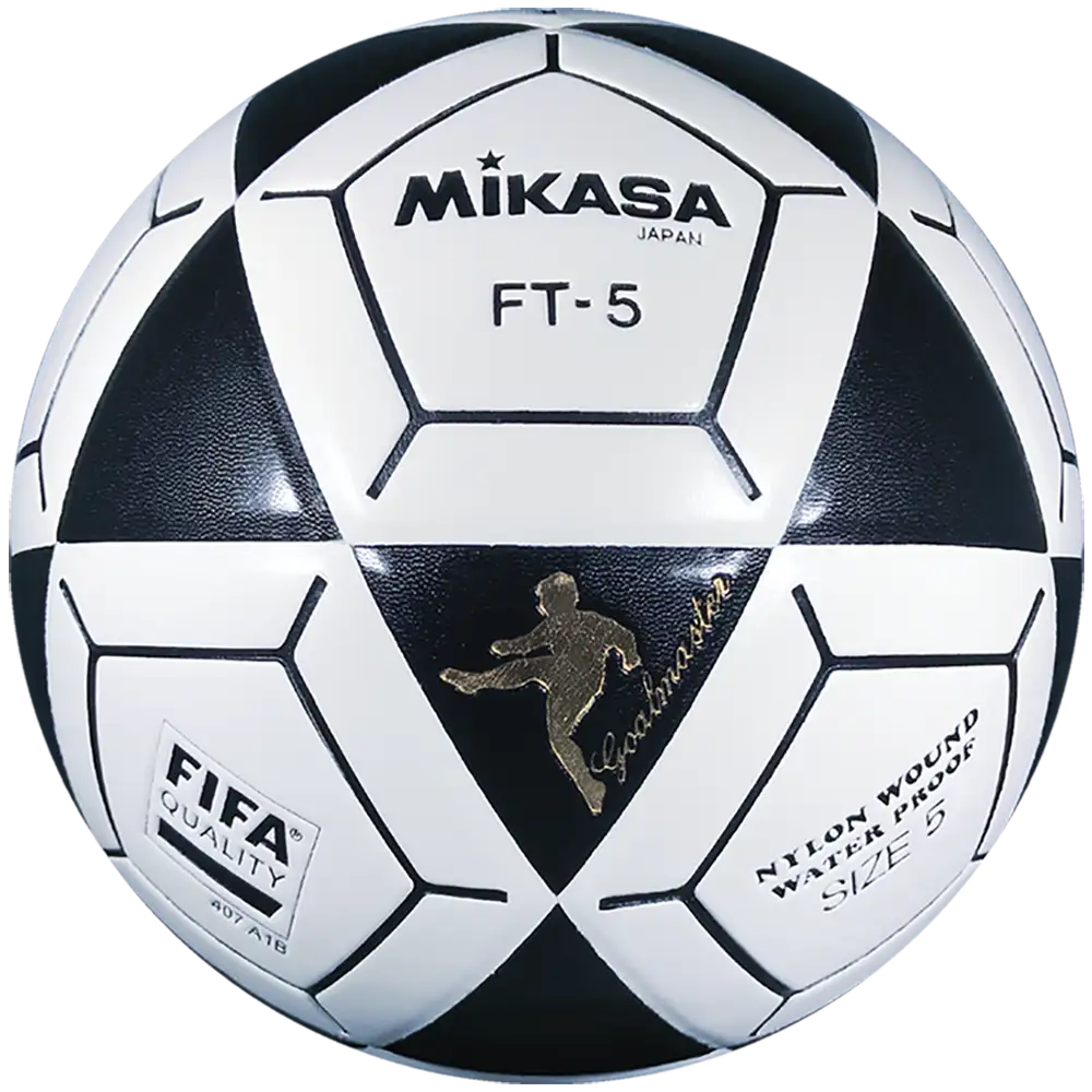 Mikasa FT-5 Soccer Ball - White/Black product image 1, provided for visual reference and product detail review