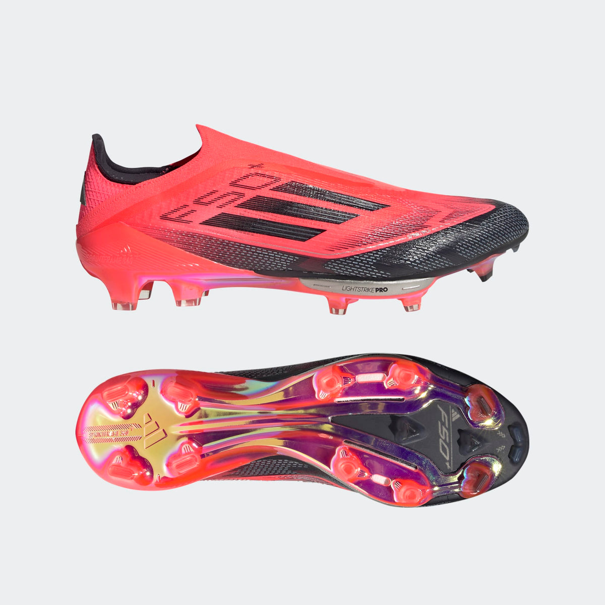 adidas F50+ Firm Ground Soccer Cleats Red/Black product image 14, provided for visual reference and product detail review