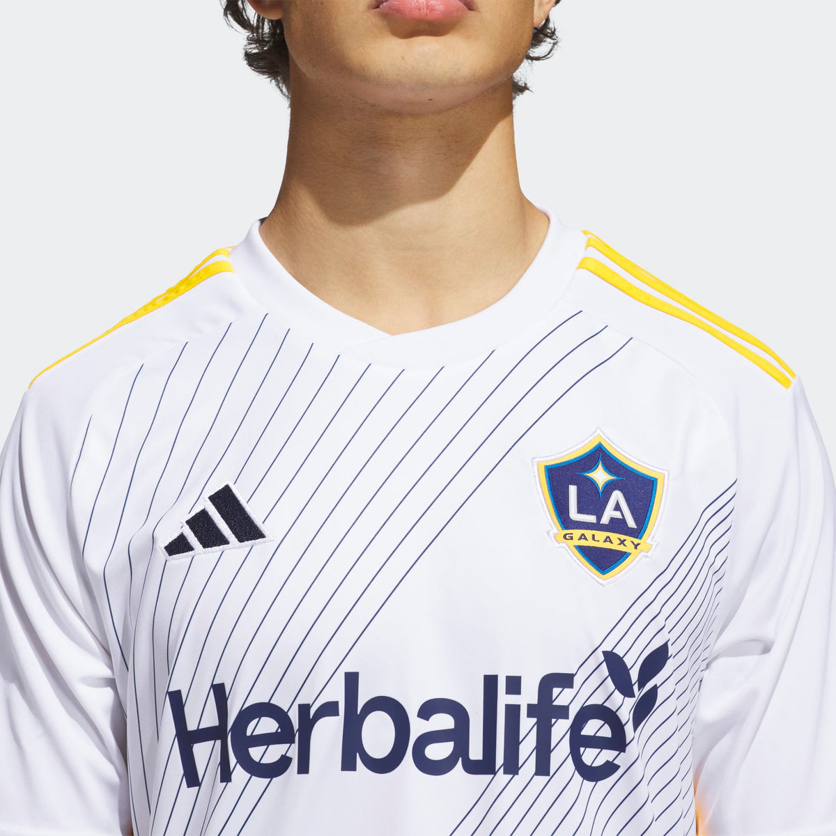 adidas LA Galaxy 24-25 Home Stadium Jersey - Men product image 4, provided for visual reference and product detail review