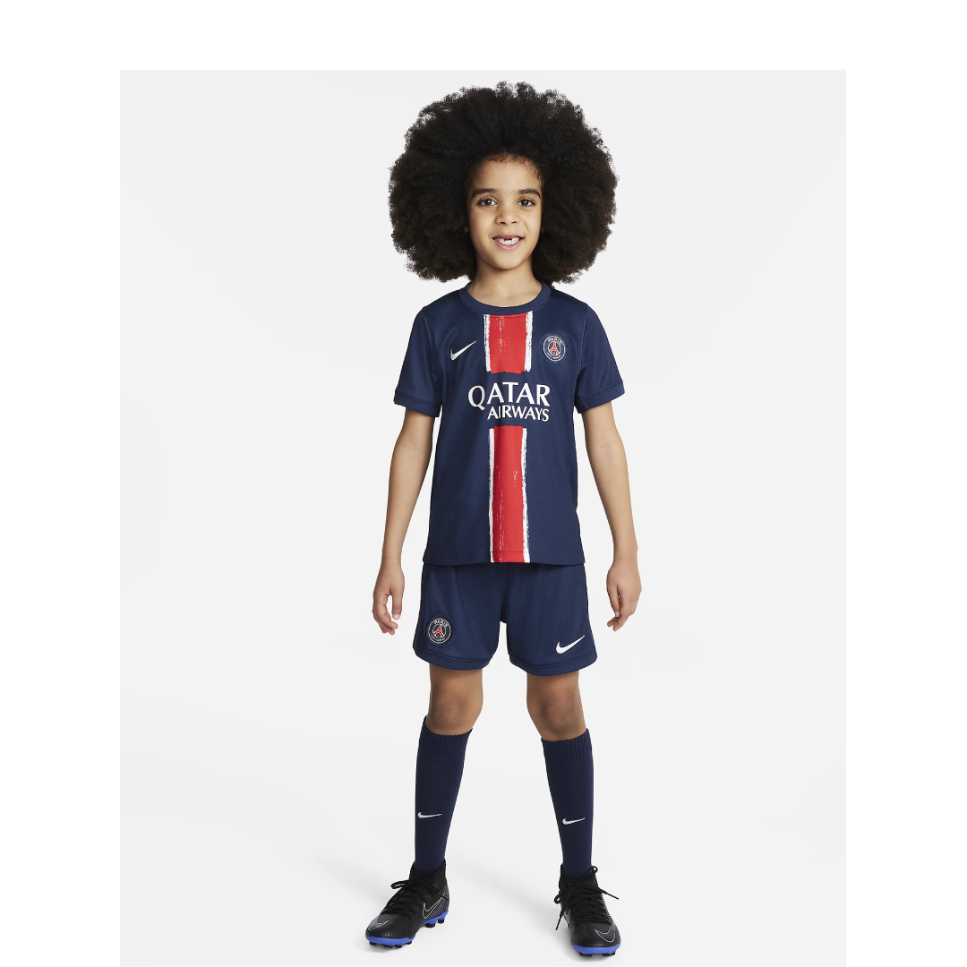 Nike Paris Saint-Germain 2024 Stadium Home Little Kids' Soccer Replica 3-Piece Kit product image 1, provided for visual