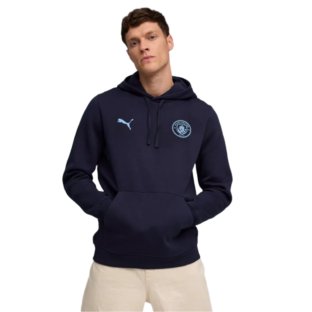 Puma Manchester City FtblEssentials Hoodie Men product image 1, provided for visual reference and product detail review