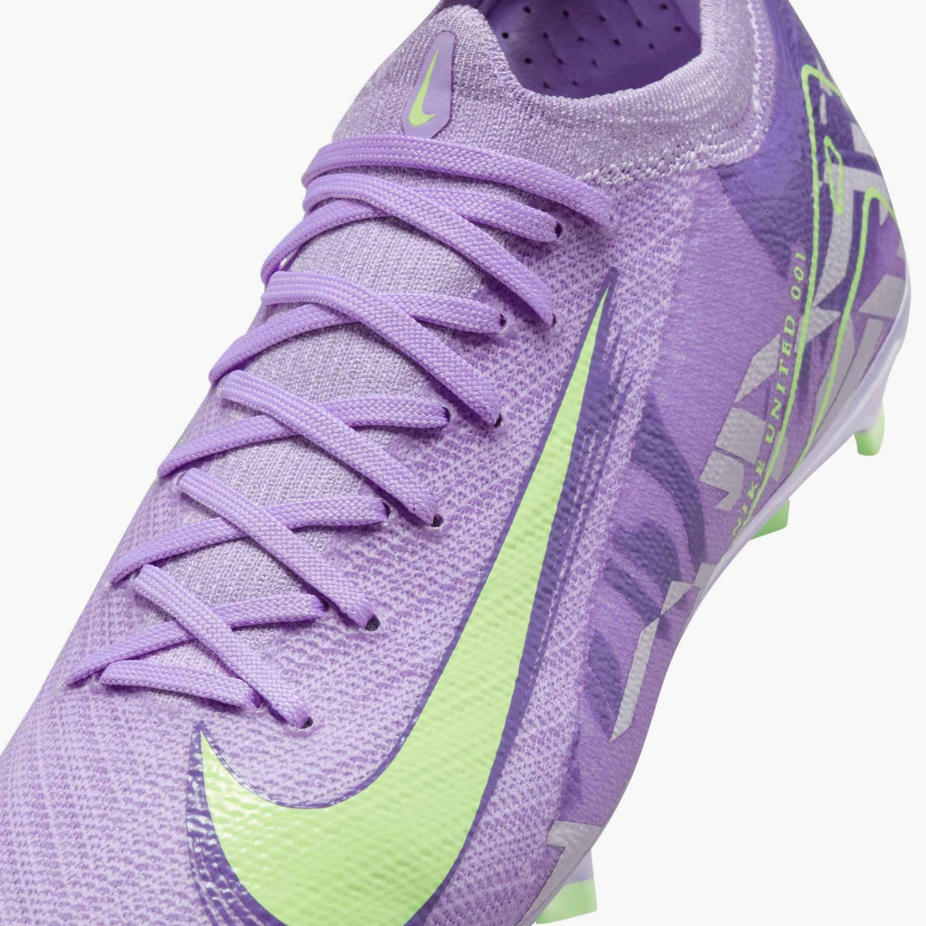 Nike United Jr. Mercurial Vapor 16 Pro FG Kids' Soccer Cleats – Purple Agate/Barely Volt product image 9, provided for