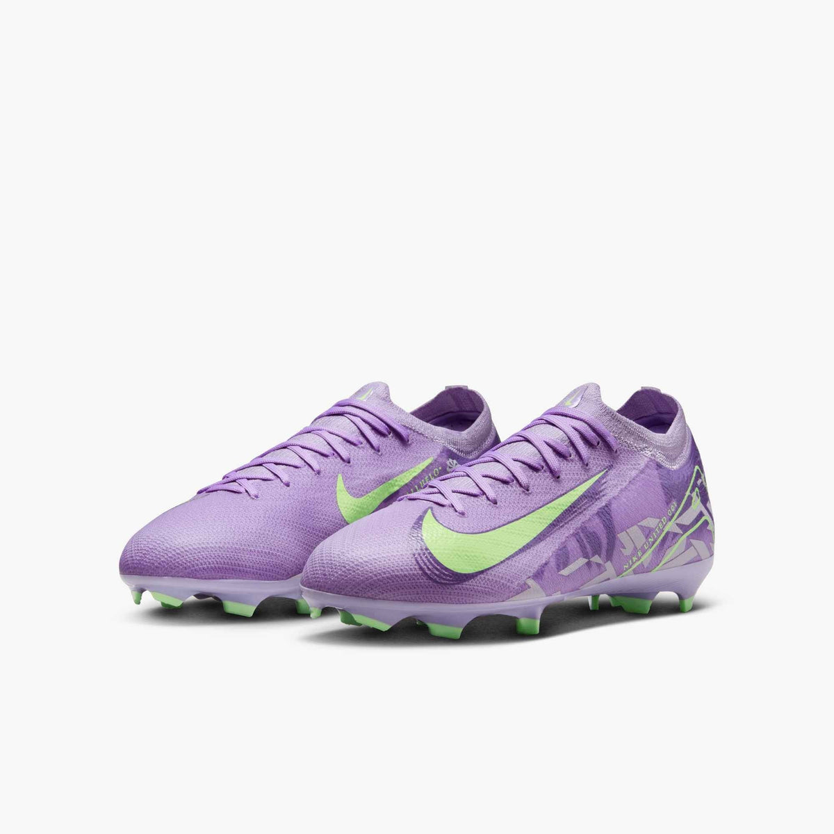 Nike United Jr. Mercurial Vapor 16 Pro FG Kids' Soccer Cleats – Purple Agate/Barely Volt product image 6, provided for
