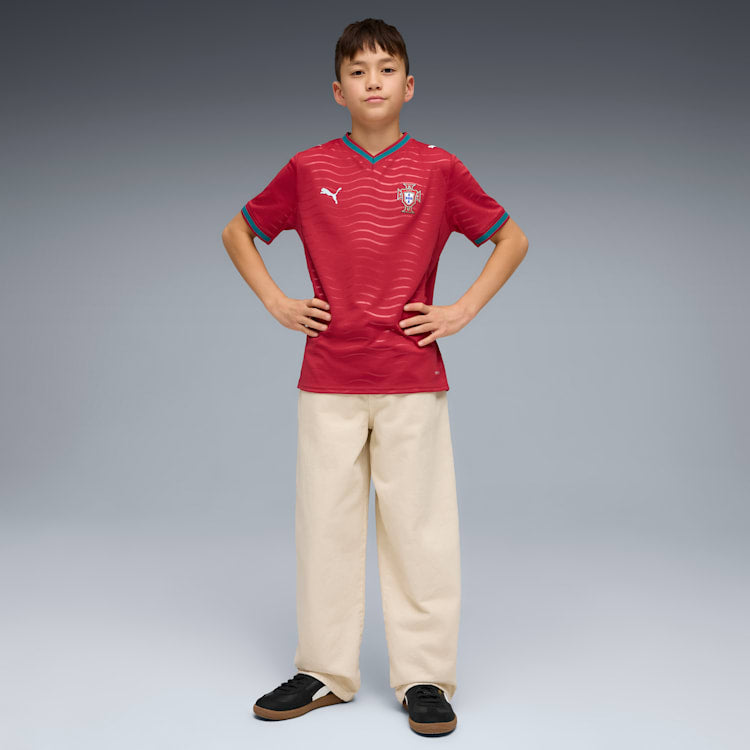 Puma Portugal 26 Kids' Home Stadium Jersey product image 1, provided for visual reference and product detail review