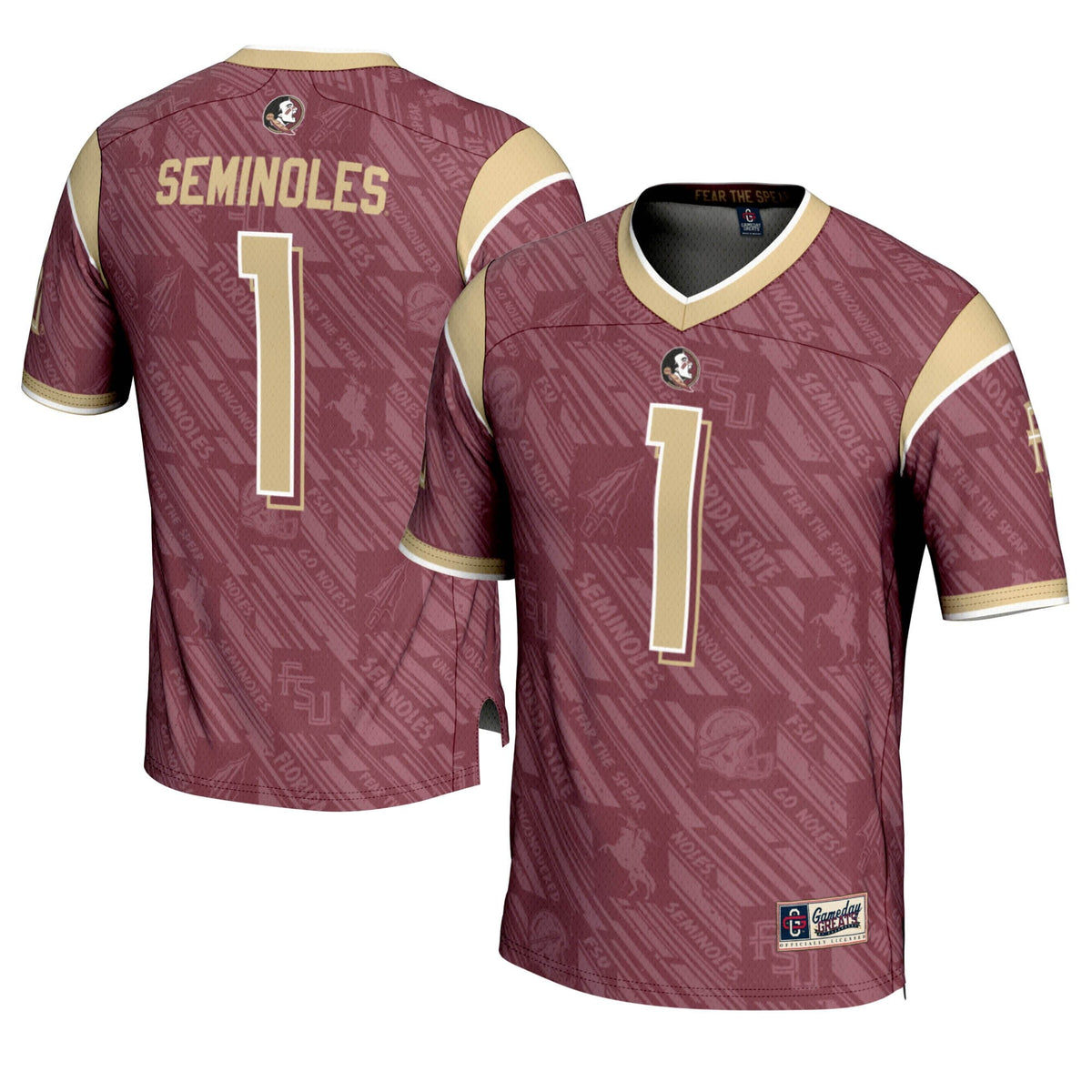 Florida State Seminoles #1 Garnet Highlight Print Football product image 2