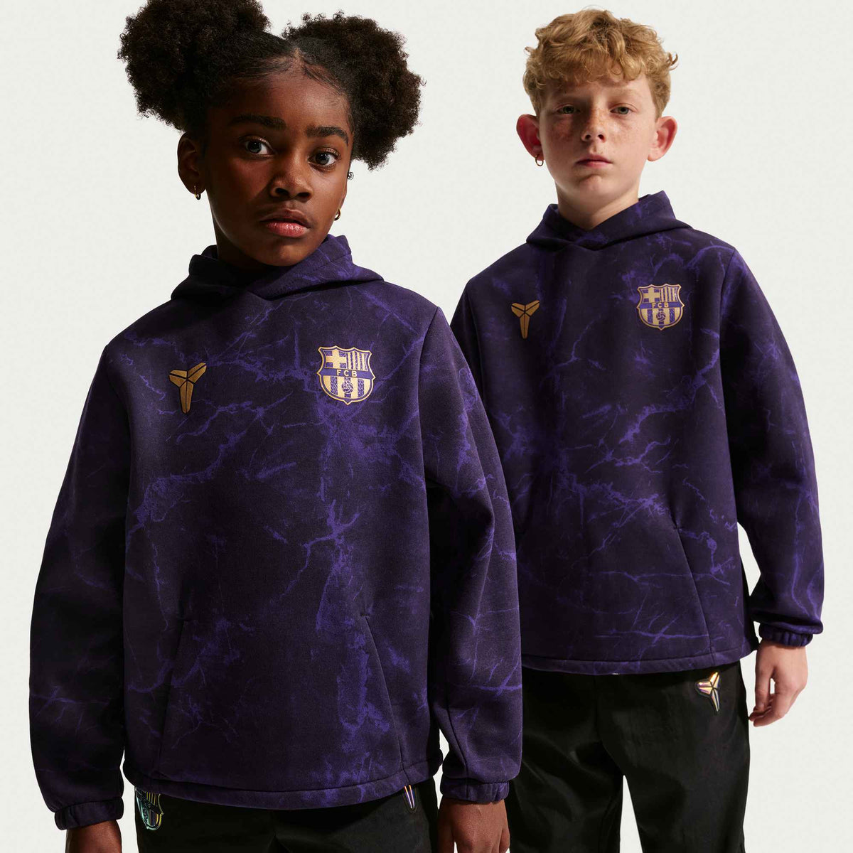 NIKE FC Barcelona Away Big Kids' Kobe Soccer Pullover Hoodie product image 3, provided for visual reference and product
