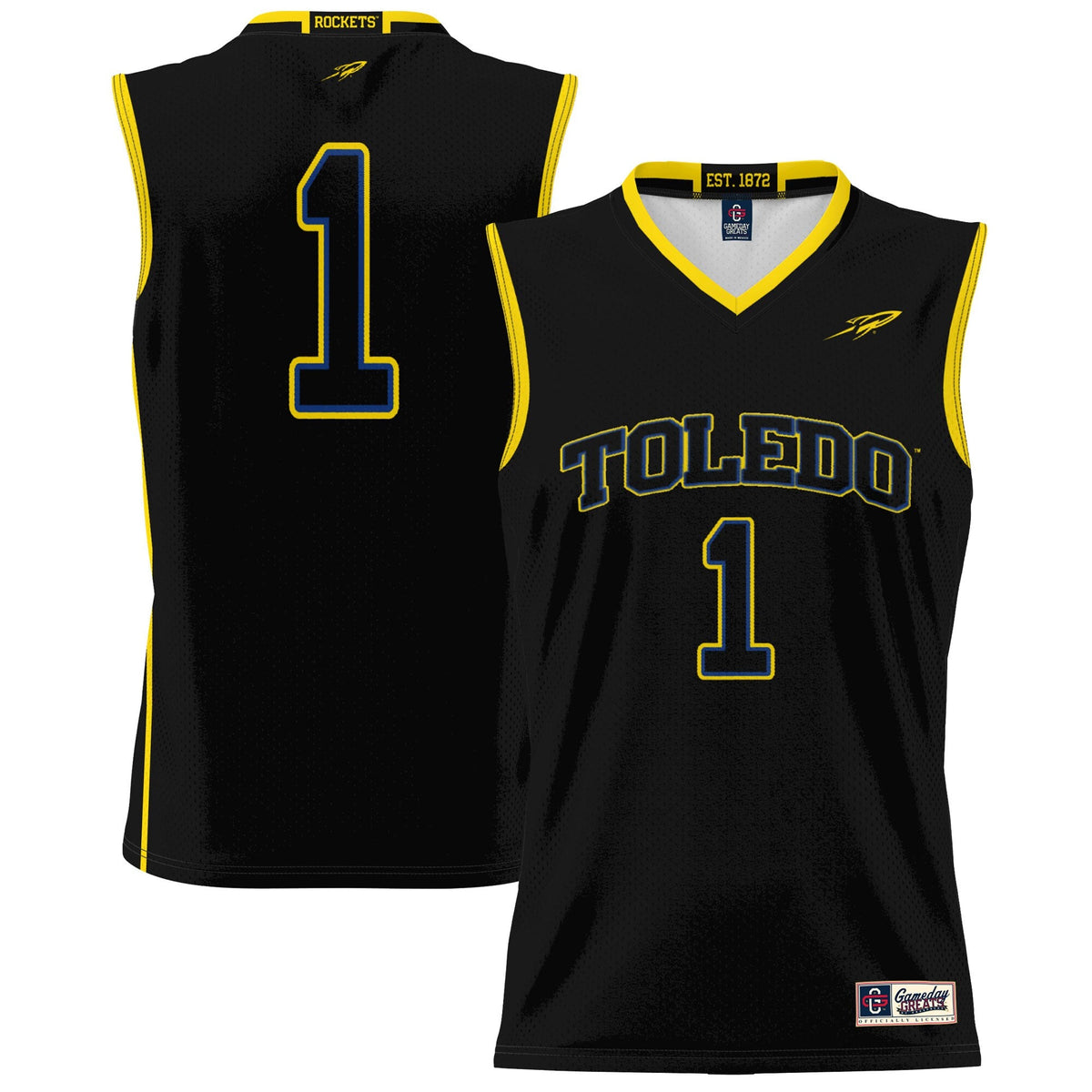 #1 Toledo Rockets Lightweight Basketball Jersey - Black product image 1