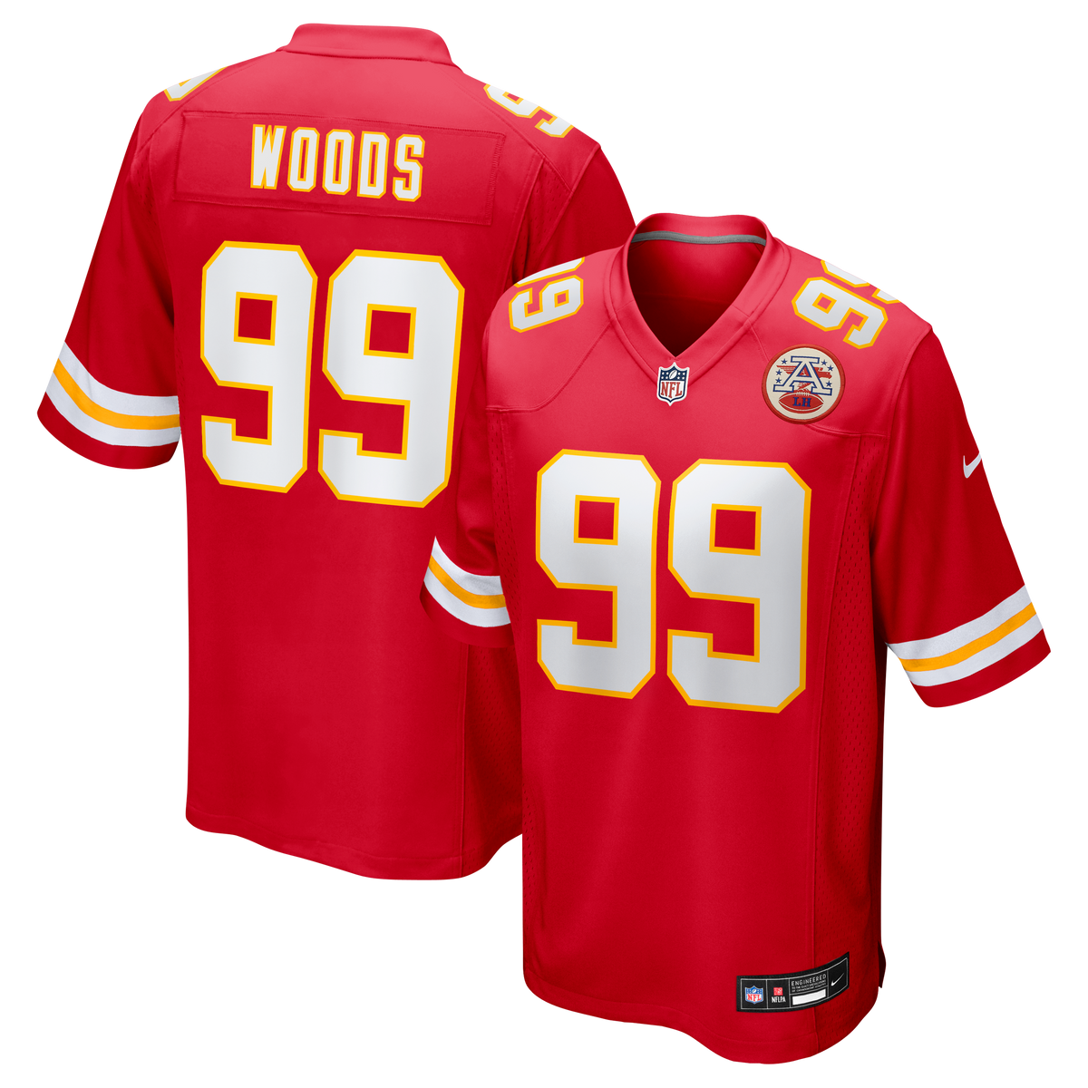 Kansas City Chiefs Peter Woods Nike Red Team Game Jersey product image 1