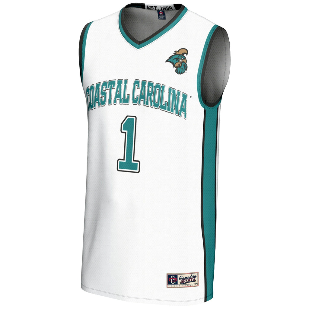 Coastal Carolina Chanticleers #1 Basketball Jersey - White product image 3