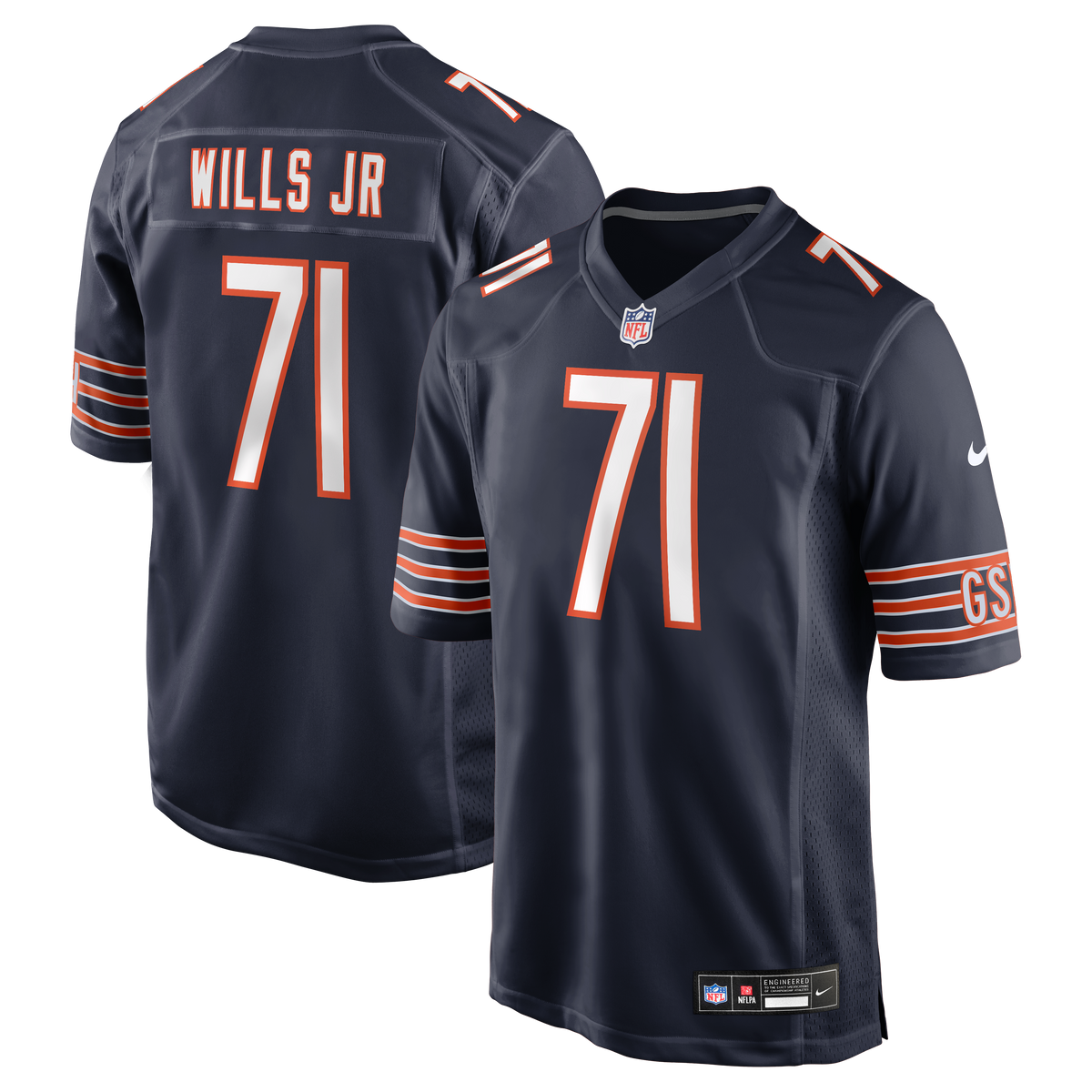 Chicago Bears Jedrick Wills Jr. Nike Navy Team Game Jersey product image 1