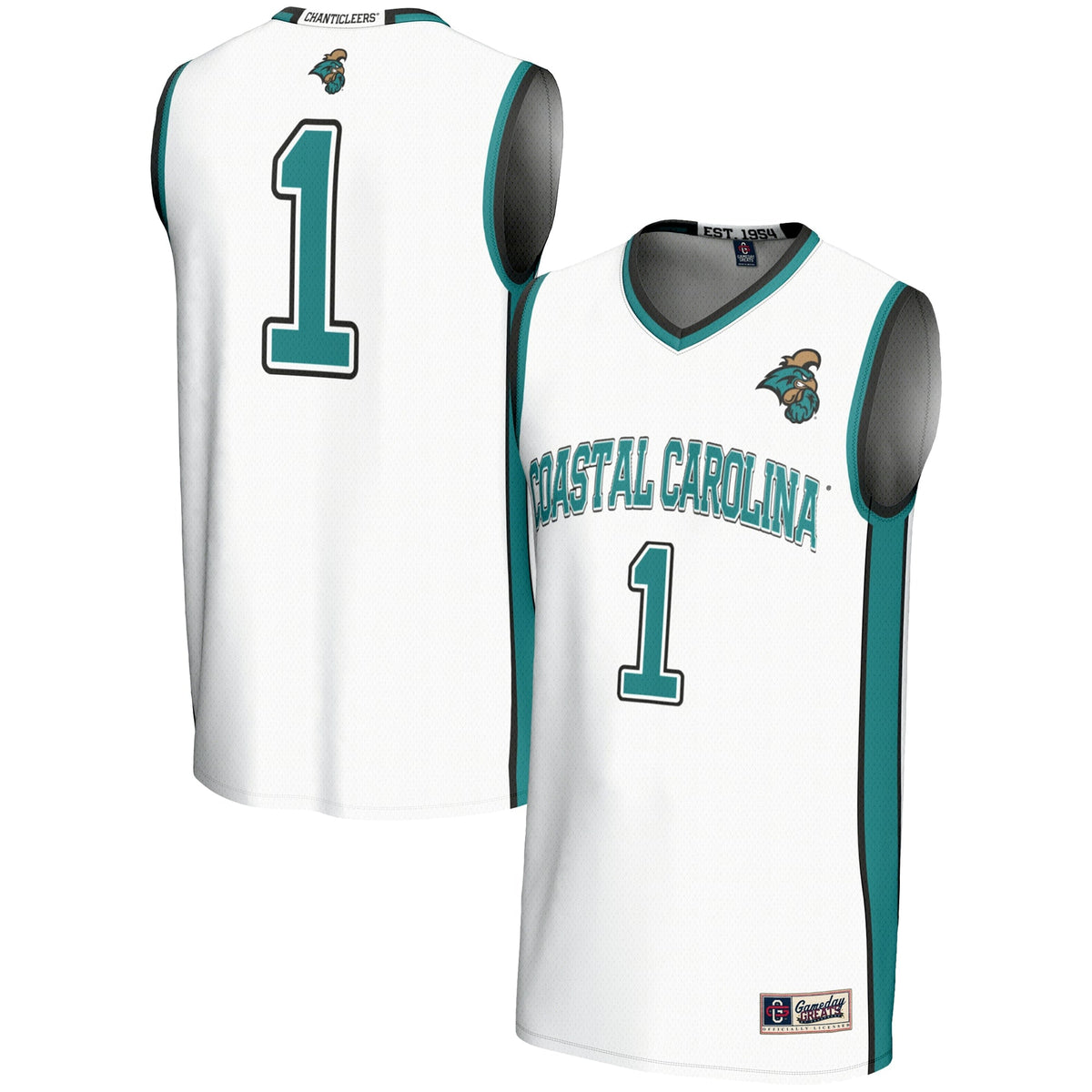 Coastal Carolina Chanticleers #1 Basketball Jersey - White product image 2