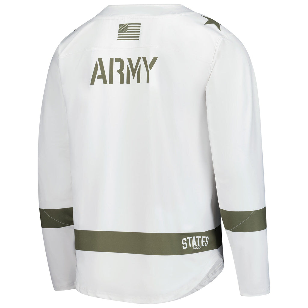 White/Olive Army Black Knights Replica Hockey Jersey product image 4