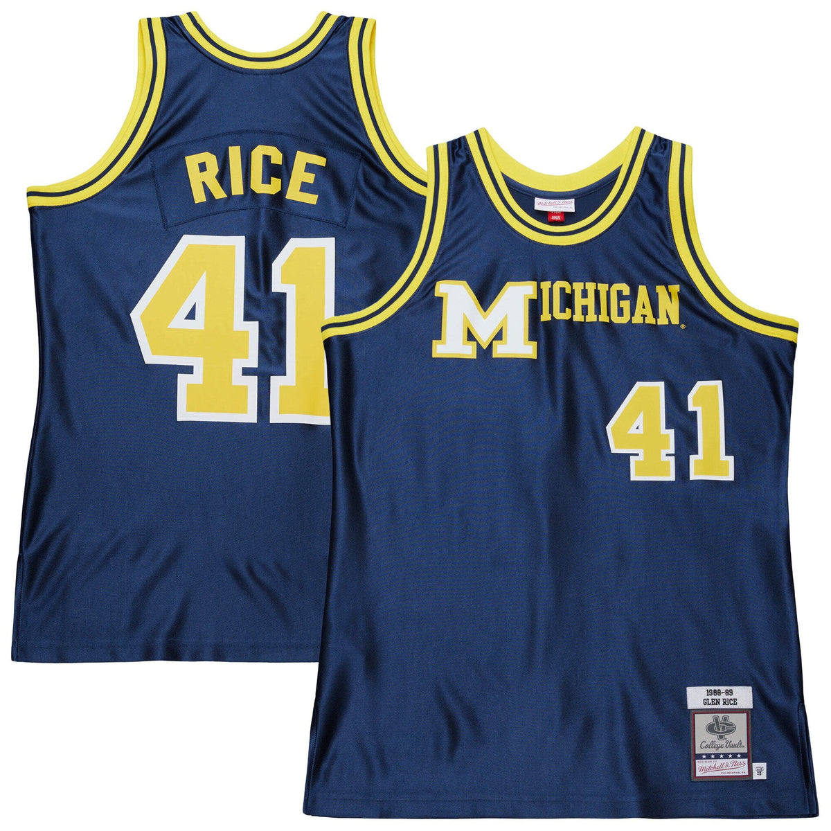 Glen Rice Navy Michigan Wolverines 1988/89 Authentic Jersey product image 1