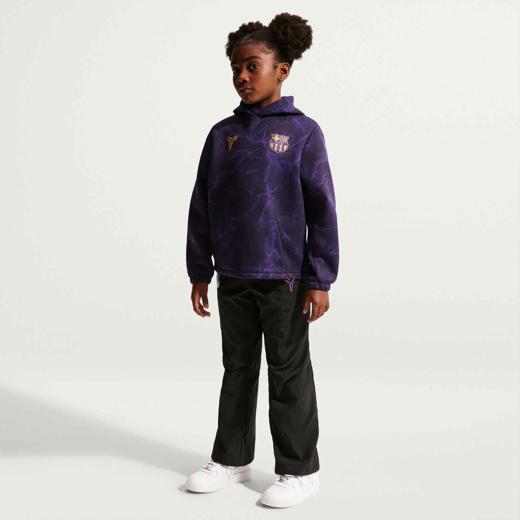 NIKE FC Barcelona Away Big Kids' Kobe Soccer Pullover Hoodie product image 1, provided for visual reference and product