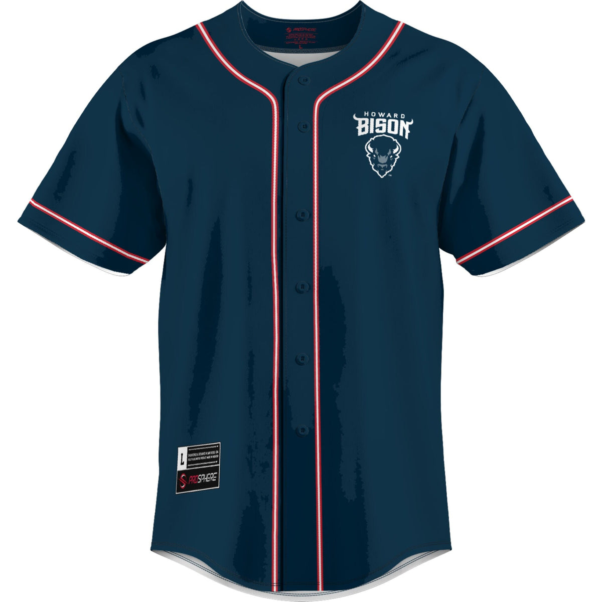 Howard Bison Lightweight Baseball Jersey - Blue product image 3