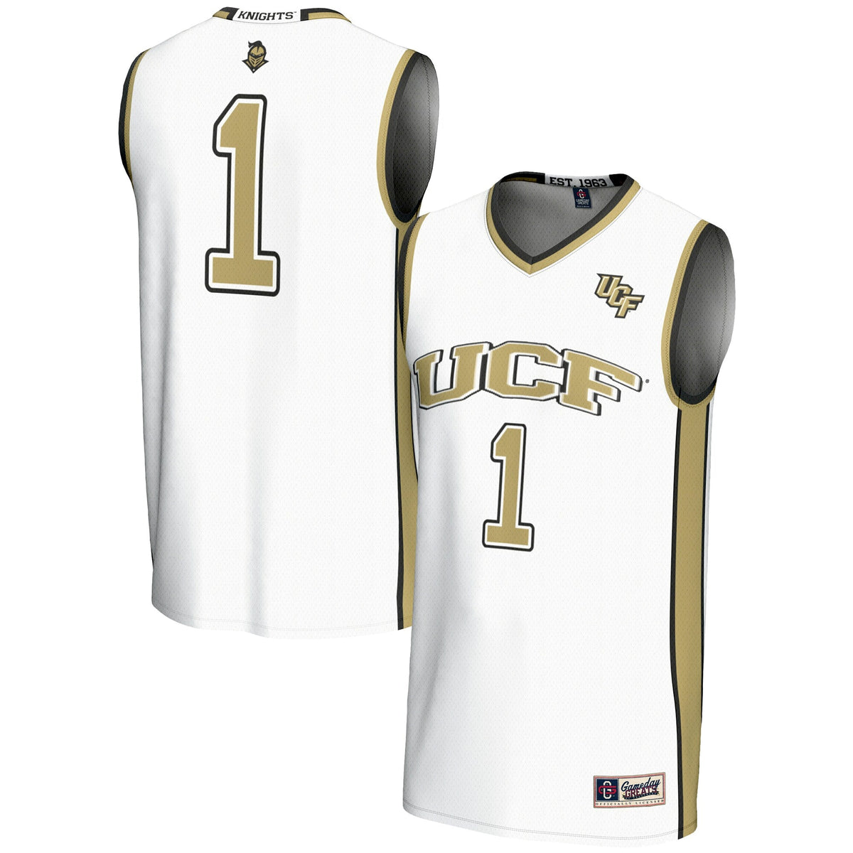 #1 UCF Knights Lightweight Basketball Jersey - White product image 1