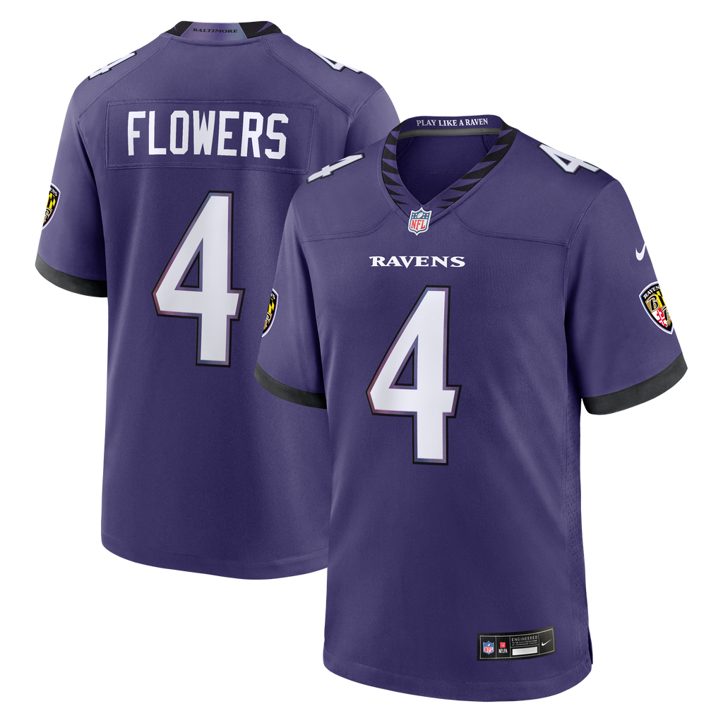 Baltimore Ravens Zay Flowers Nike Purple Team Game Jersey product image 1