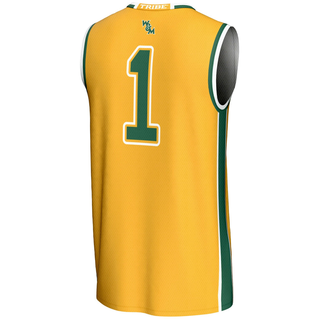 #1 William & Mary Tribe Lightweight Basketball Jersey - Gold product image 4