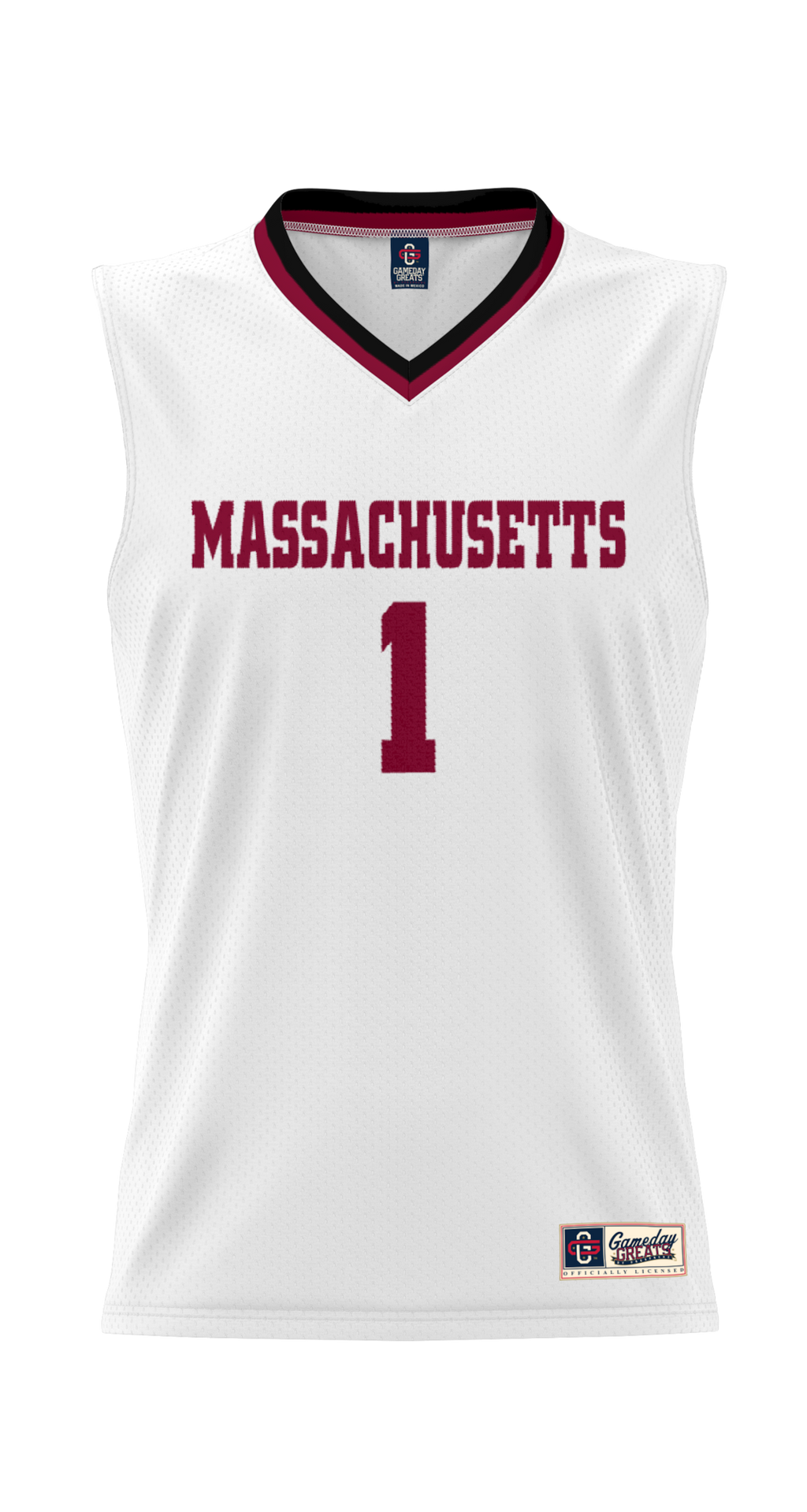 #1 UMass Minutemen Lightweight Basketball Jersey - White product image 3