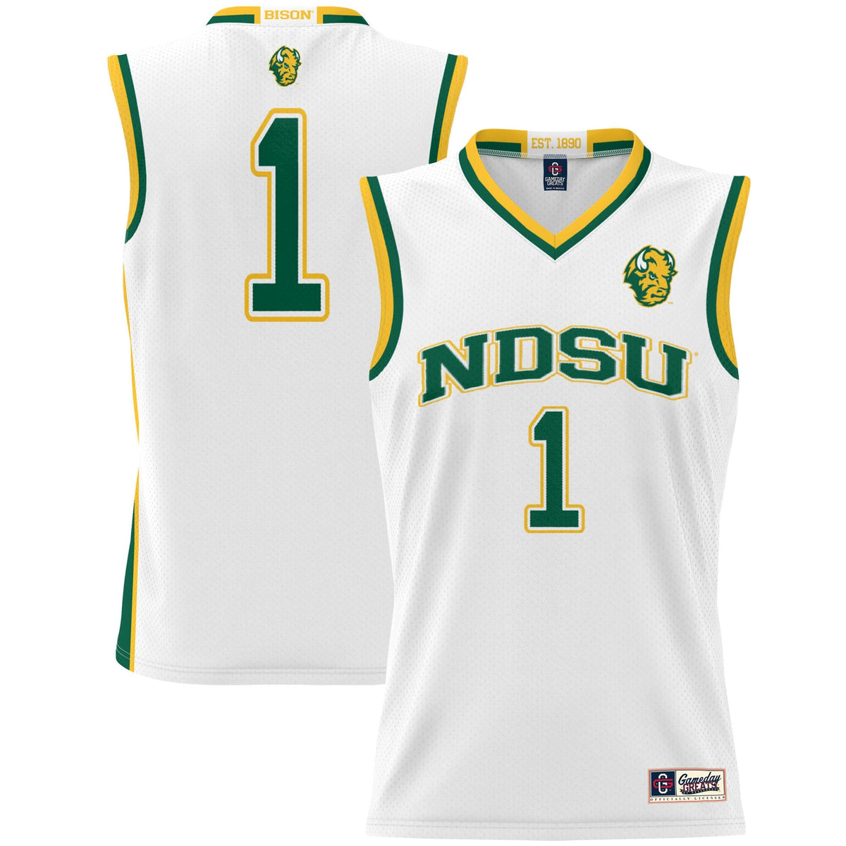 #1 NDSU Bison Lightweight Basketball Jersey - White product image 2