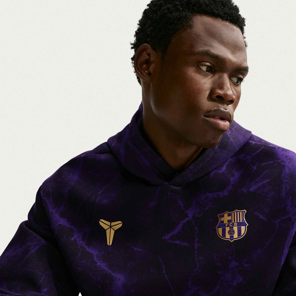 Nike FC Barcelona Away Men Kobe Soccer Pullover Hoodie product image 3, provided for visual reference and product detail