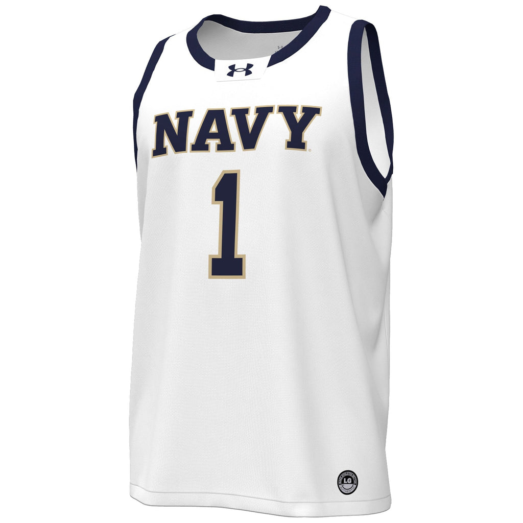 Navy Midshipmen #1 Replica Basketball Jersey - White product image 3