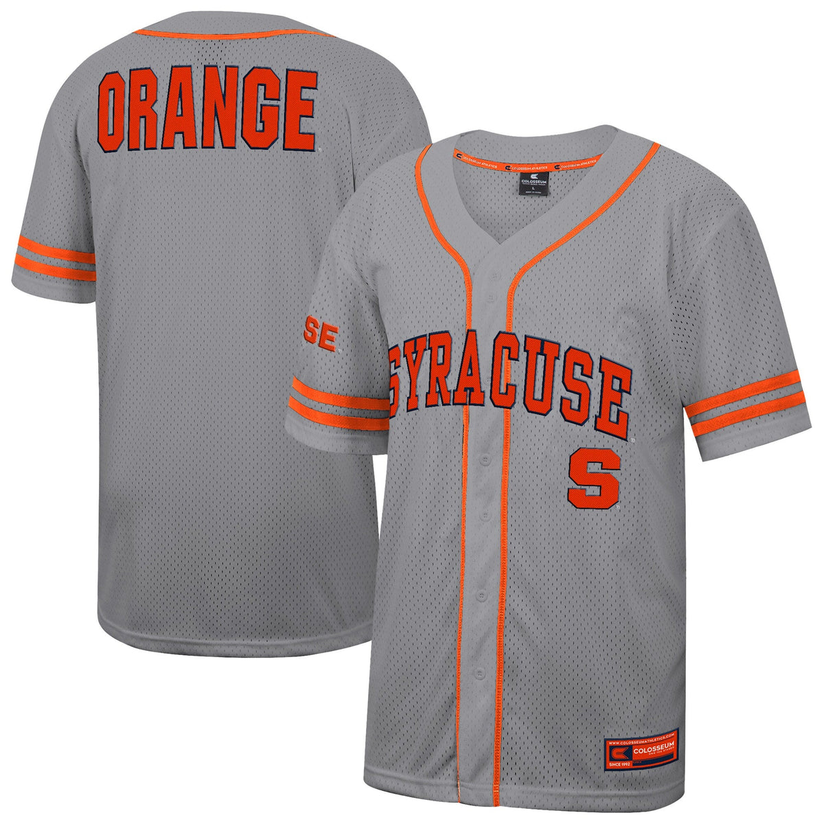Syracuse Orange Free Spirited Baseball Jersey - Gray product image 1
